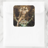 De Grote Rode Draak en het Beest van het Zee Vierkante Sticker (Tas)