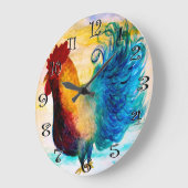 De grote rode roostermuur klok. klok (Hoek)