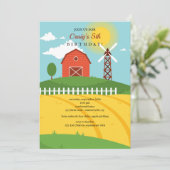 De grote rode schuur verjaardag kaart (Staand voorkant)