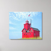 De grote rode vuurtoren van Holland Michigan Canvas Afdruk (Voorkant)