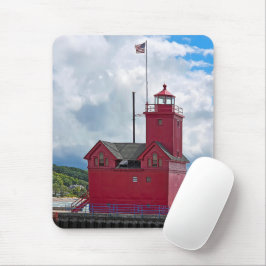 De grote rode vuurtoren van Holland Michigan Muismat