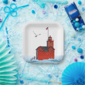 De grote rode vuurtoren van Holland Michigan Papieren Bordje (Feest)