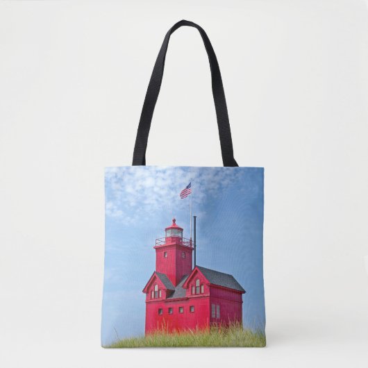 De grote rode vuurtoren van Holland Michigan Tote Bag (Voorkant)