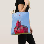De grote rode vuurtoren van Holland Michigan Tote Bag (Dichtbij)