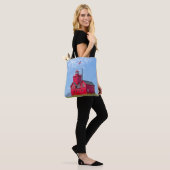 De grote rode vuurtoren van Holland Michigan Tote Bag (Op model)
