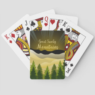 De grote rokerige Bergen reisposter Pokerkaarten