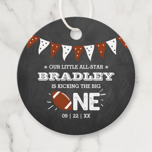 De grote schoppen | Football 1e verjaardag Bedankjes Labels (Voorkant)