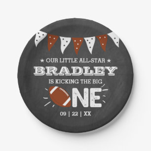 De grote schoppen Football 1e verjaardag Papieren Bordje