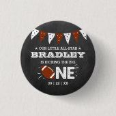 De grote schoppen | Football 1e verjaardag Ronde Button 3,2 Cm (Voorkant)