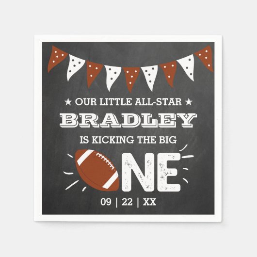 De grote schoppen | Football 1e verjaardag Servet (Voorkant)