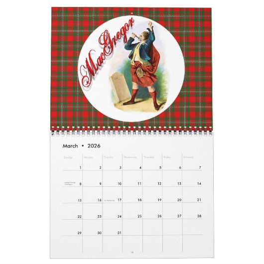De grote Schotse klans Kalender (Mar 2026)