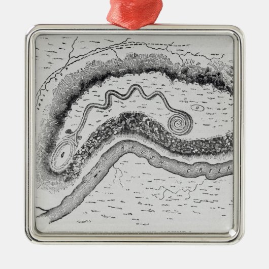 De grote serpent Mound Metalen Ornament (Voorkant)