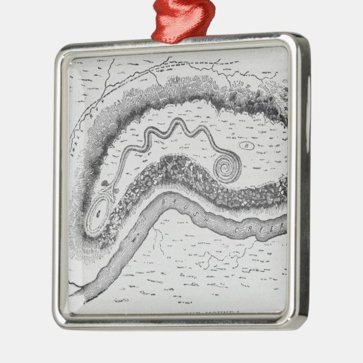 De grote serpent Mound Metalen Ornament (Links)