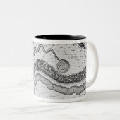 De grote serpent Mound Tweekleurige Koffiemok (Voorkant rechts)