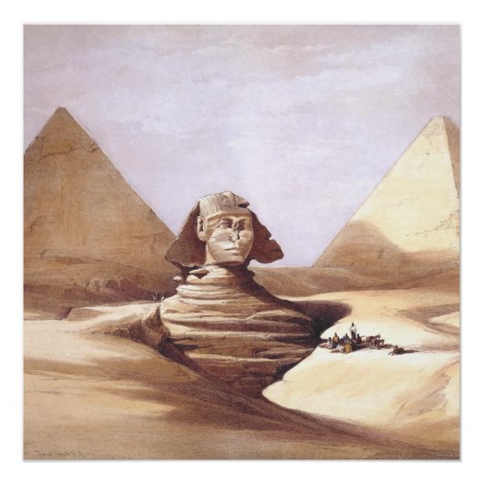 De grote sfinx, de piramides van Gizeh Perfect Poster (Voorkant)
