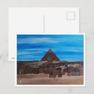 De Grote Sfinx en de Piramide van Khafre Briefkaart
