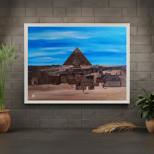 De Grote Sfinx en de Piramide van Khafre Canvas Afdruk