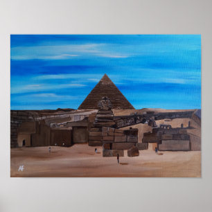 De Grote Sfinx en de Piramide van Khafre Poster