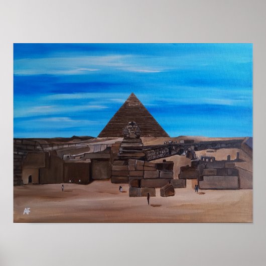 De Grote Sfinx en de Piramide van Khafre Poster (Voorkant)