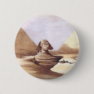De Grote Sfinx, Piramides van Giza Ronde Button 5,7 Cm