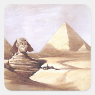 De Grote Sfinx, Piramides van Giza Vierkante Sticker