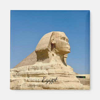 De Grote Sfinx van Giza tegen een heldere blauwe l Magneet