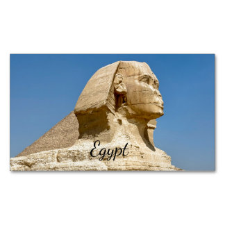 De Grote Sfinx van Giza tegen een heldere blauwe l Magnetisch Visitekaartje