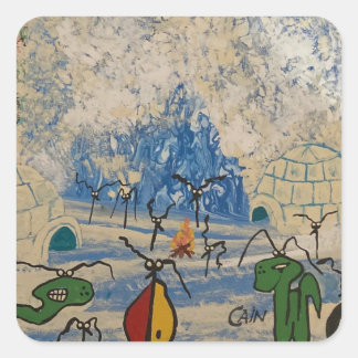 DE GROTE SNEEUWSTORM VIERKANTE STICKER