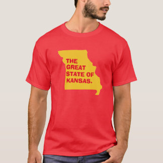 De Grote Staat Kansas: Missouri Map T-Shirt