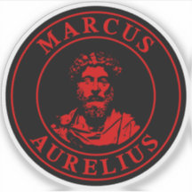 De grote stoïcijn Marcus Aurelius (rood)
