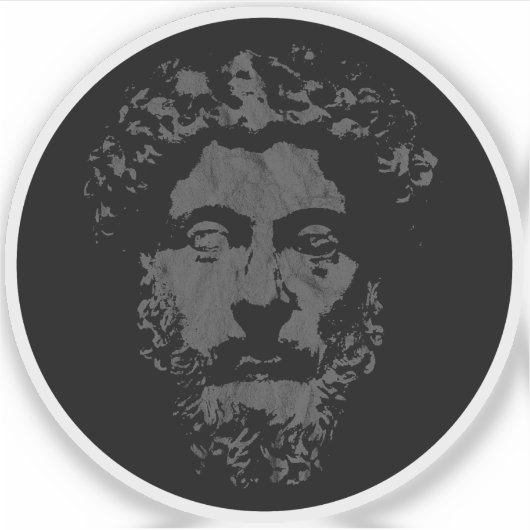 De Grote Stoïcijn Marcus Aurelius - v3 grijs Sticker (Voorkant)