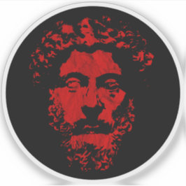 De Grote Stoïcijn Marcus Aurelius - v3  rood Sticker
