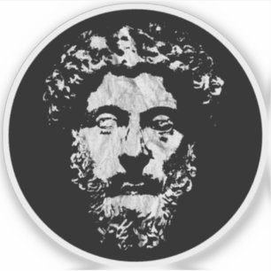 De Grote Stoïcijn Marcus Aurelius - v3  wit Sticker