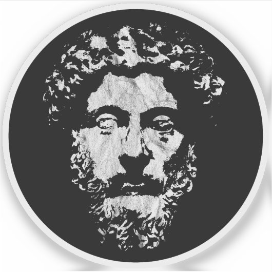 De Grote Stoïcijn Marcus Aurelius - v3  wit Sticker (Voorkant)