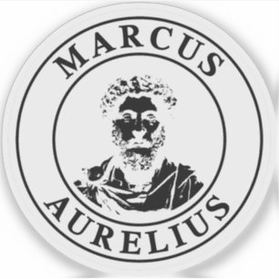 De grote stoïcijn Marcus Aurelius (zwart) Sticker