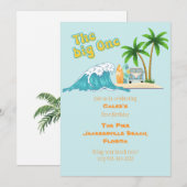 De Grote, Strand en surf verjaardagsthema feest Kaart (Voorkant / Achterkant)