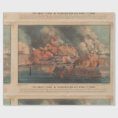 De grote strijd in Charleston 1863 burgeroorlog Cadeaupapier (Vlak)