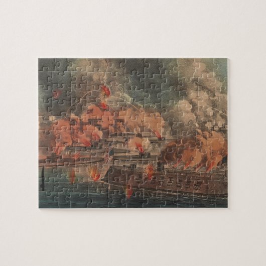 De grote strijd in Charleston 1863 burgeroorlog Legpuzzel (Horizontaal)