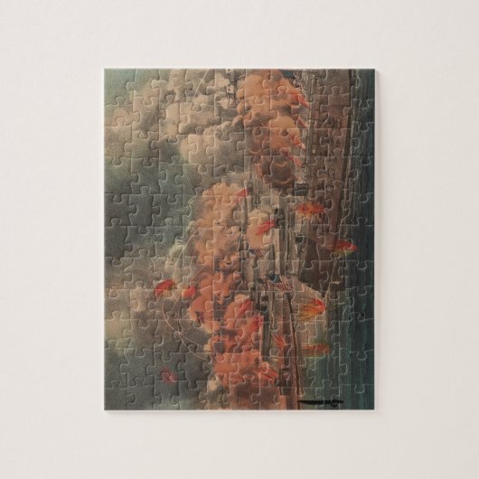 De grote strijd in Charleston 1863 burgeroorlog Legpuzzel (Verticaal)