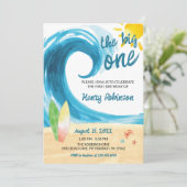 De grote Surfer eerste verjaardag Kaart (Staand voorkant)