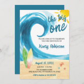 De grote Surfer eerste verjaardag Kaart (Voorkant / Achterkant)