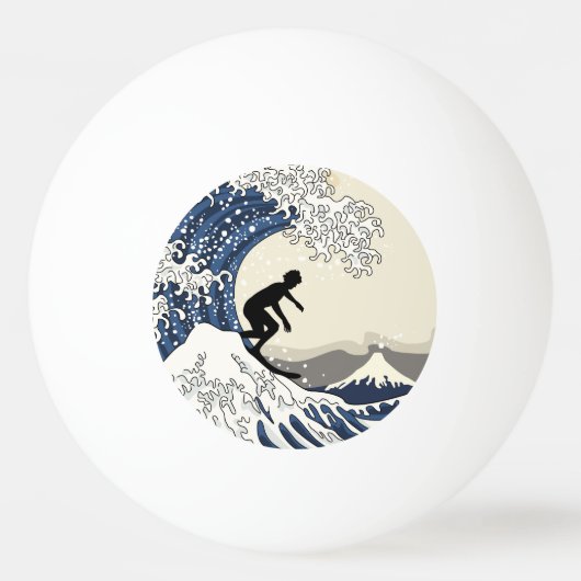De Grote Surfer van Kanagawa Pingpongbal (Voorkant)