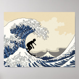 De Grote Surfer van Kanagawa Poster
