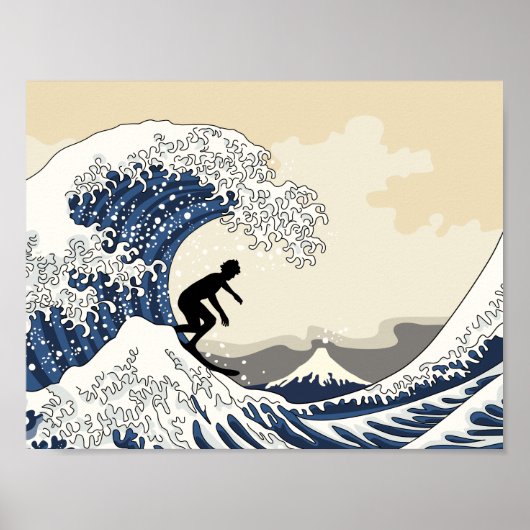De Grote Surfer van Kanagawa Poster (Voorkant)
