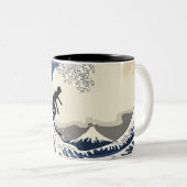 De Grote Surfer van Kanagawa Tweekleurige Koffiemok (Voorkant rechts)