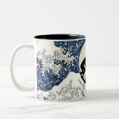 De Grote Surfer van Kanagawa Tweekleurige Koffiemok (Links)