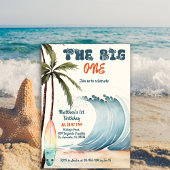 De grote surft op Big Wave verjaardagsuitnodiging Kaart