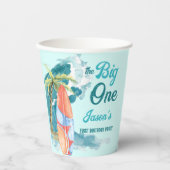 De grote surfwedstrijd op 1 verjaardag papieren bekers (Voorkant)