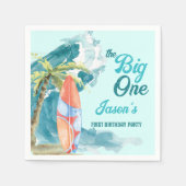 De grote surfwedstrijd op 1 verjaardag servet (Voorkant)