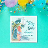 De grote surfwedstrijd op 1 verjaardag servet